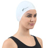 FabSports Unisex White Silicone Swim Cap