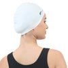 FabSports Unisex White Silicone Swim Cap