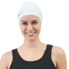 FabSports Unisex White Silicone Swim Cap
