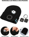 FabSports Winter Beige Skull Bluetooth & Led Headlights Cap