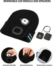 Load image into Gallery viewer, FabSports Winter Black Skull Bluetooth &amp; Led Headlights Cap
