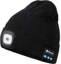 Load image into Gallery viewer, FabSports Winter Black Skull Bluetooth &amp; Led Headlights Cap
