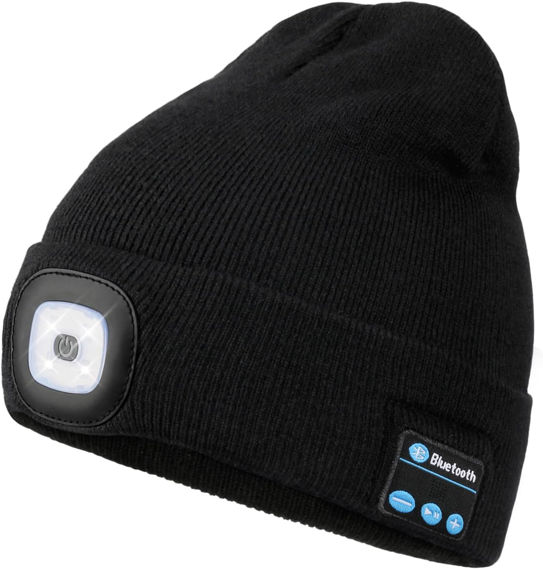 FabSports Winter Black Skull Bluetooth & Led Headlights Cap