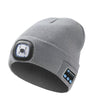 FabSports Winter Grey Skull Bluetooth & Led Headlights Cap