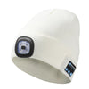 FabSports Winter White Skull Bluetooth & Led Headlights Cap
