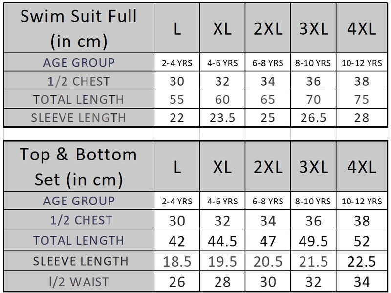 Size guide for FabSports Kids 3-in-1 Swimming Combo – Printed One-Piece Swimsuit, Anti-Fog Goggles & Silicone Cap | Ideal Birthday Gift & Return Gift for Boys & Girls (2-4 Years),Pink