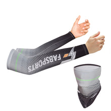Load image into Gallery viewer, FabSports Cooling Arm Sleeves &amp; Bandana combo for Men &amp; Women with UV Protection, Quick Dry
