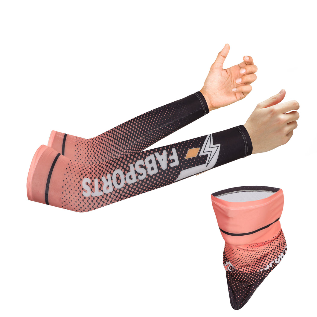 FabSports Cooling Arm Sleeves & Bandana combo for Men & Women with UV Protection Quick Dry