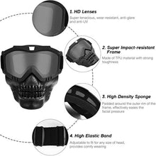 Load image into Gallery viewer, FabSports Black Color Skull Design protective goggles Mask
