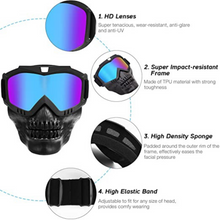 Load image into Gallery viewer, FabSports MultiColor Skull Design protective goggles Mask

