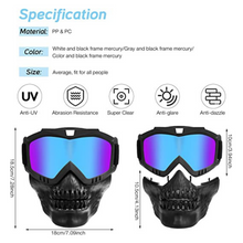 Load image into Gallery viewer, FabSports MultiColor Skull Design protective goggles Mask
