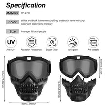 Load image into Gallery viewer, FabSports Black Color Skull Design protective goggles Mask
