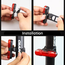 Load image into Gallery viewer, FabSports Red Rechargeable Bike Tail Lights, Cycling Warning Flashlight
