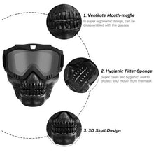 Load image into Gallery viewer, FabSports Black Color Skull Design protective goggles Mask
