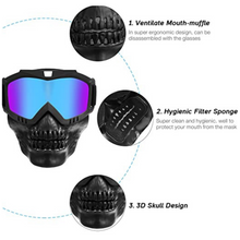 Load image into Gallery viewer, FabSports MultiColor Skull Design protective goggles Mask
