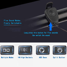 Load image into Gallery viewer, FabSports Waterproof Blue Bicycle LED Headlight with Horn
