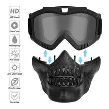 Load image into Gallery viewer, FabSports Black Color Skull Design protective goggles Mask
