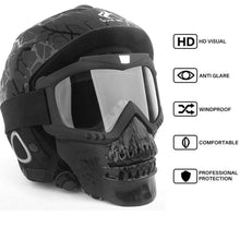 Load image into Gallery viewer, FabSports Black Color Skull Design protective goggles Mask
