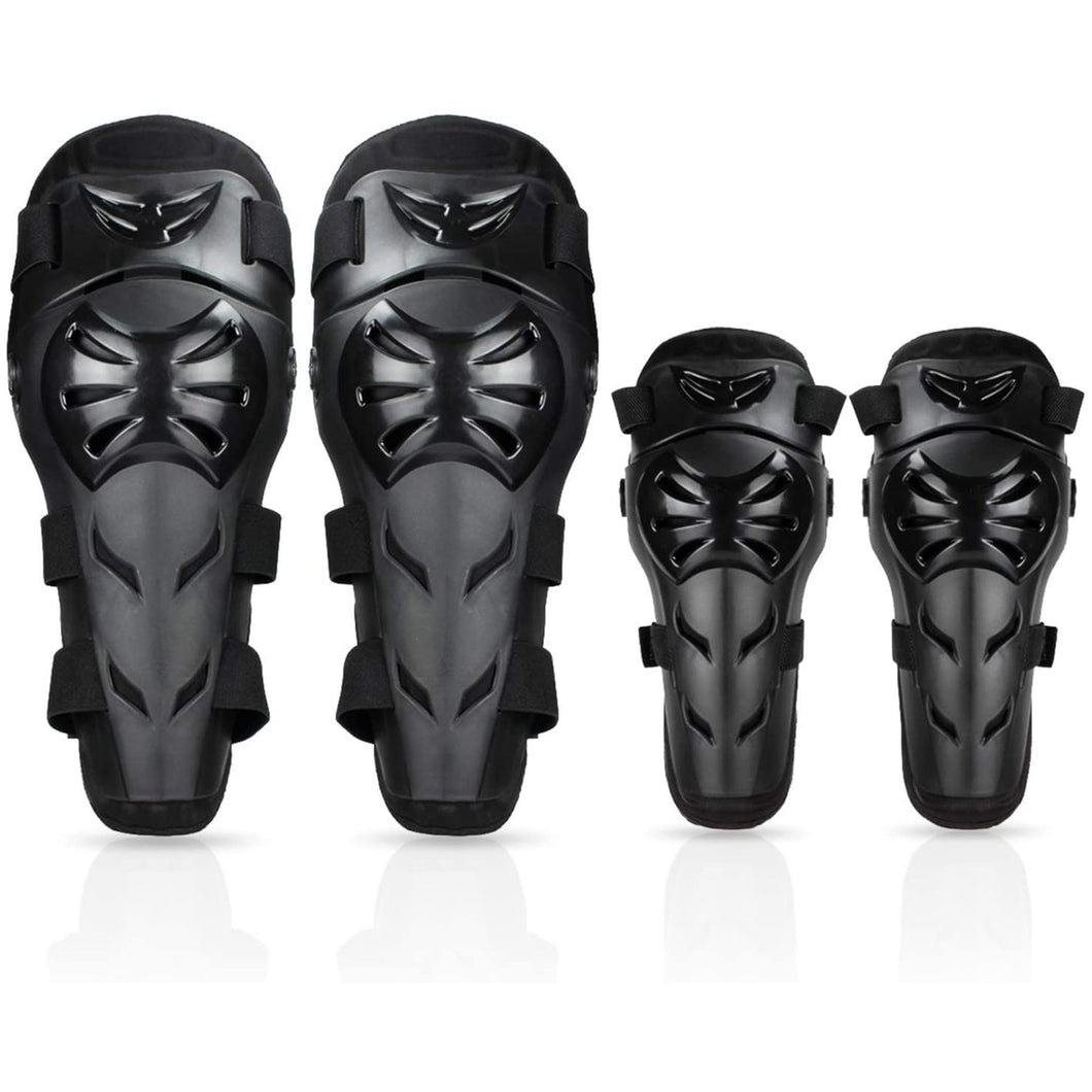 FabSports Black Knee & Elbow Guard, Flexible Breathable Adjustable Knee Shin Armor Elbow Protector .