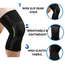 Load image into Gallery viewer, FabSports Knee Cap/sleeve Compression Support for Gym Running Cycling Sports Jogging Workout Pain Relief for Men &amp; Women (Pack of 2 legs / 1 Pair)
