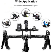 Load image into Gallery viewer, FabSports Black lightweight Aluminium Bicycle Handlebar extender for Headlamps
