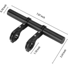 Load image into Gallery viewer, FabSports Black lightweight Aluminium Bicycle Handlebar extender for Headlamps
