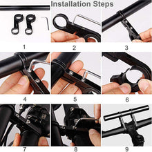 Load image into Gallery viewer, FabSports Black lightweight Aluminium Bicycle Handlebar extender for Headlamps
