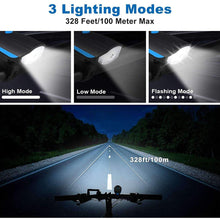 Load image into Gallery viewer, FabSports Waterproof Blue Bicycle LED Headlight with Horn
