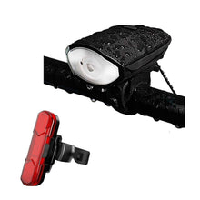 Load image into Gallery viewer, FabSports Black Head light &amp; Tail light with Horn Combo
