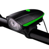 FabSports Waterproof Green Bicycle LED Headlight with Horn