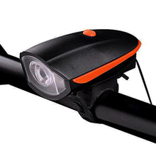 Load image into Gallery viewer, FabSports Waterproof Black Bicycle LED Headlight with Horn
