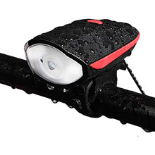 Load image into Gallery viewer, FabSports Waterproof Red Bicycle LED Headlight with Horn

