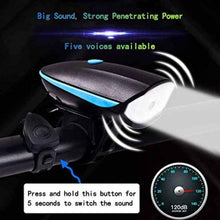 Load image into Gallery viewer, FabSports Black Head light &amp; Tail light with Horn Combo
