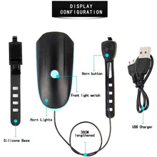 Load image into Gallery viewer, FabSports Black Head light &amp; Tail light with Horn Combo
