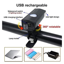 Load image into Gallery viewer, FabSports USB Rechargeable LED Bicycle Light Set, Waterproof Headlamp

