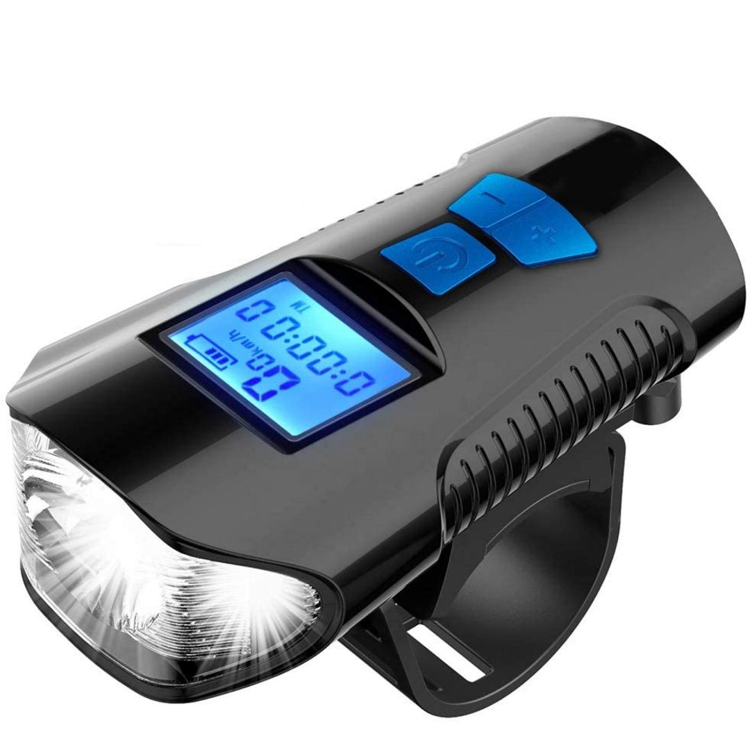 FabSports Black LED Bike Light Set, Bright Bicycle Front Light