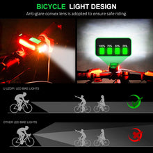 Load image into Gallery viewer, FabSports Bike /Bicycle Lights,USB Rechargeable, Waterproof, Super Bright Front Headlight with 5 Light &amp; Sound Modes(130db)
