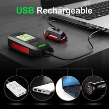 Load image into Gallery viewer, FabSports Bike /Bicycle Lights,USB Rechargeable, Waterproof, Super Bright Front Headlight with 5 Light &amp; Sound Modes(130db)
