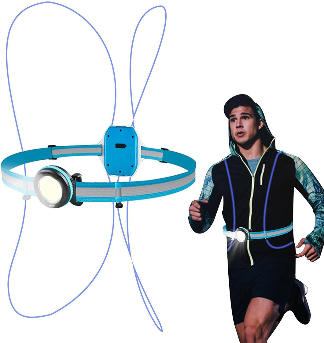 FabSports LED Reflective Running Safety Vest with Front light, 360° High Visibility Reflective Night