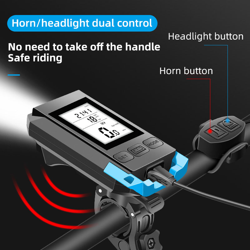 FabSports 2500mAh Bicycle Front Light Set Headlight with Speedometer FABSPORTS INDIA