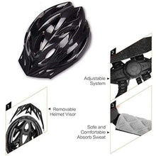 Load image into Gallery viewer, FabSports Black White Light weight Bicycle / Bike Helmet with flexible padding.
