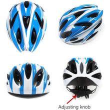 Load image into Gallery viewer, FabSports White Blue Light weight Bicycle / Bike Helmet with flexible padding.
