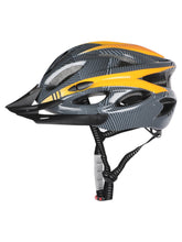 Load image into Gallery viewer, FabSports Black Orange Light weight Bicycle Helmet with Back Light
