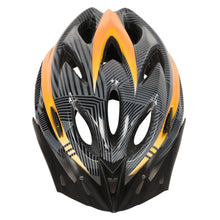 Load image into Gallery viewer, FabSports Black Orange Light weight Bicycle Helmet with Back Light
