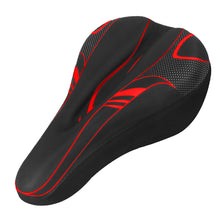 Load image into Gallery viewer, FabSports Gel Bike Red Seat Cover- Premium Bicycle Cushion Gel Saddle Pad, Fits Narrow / Slim Seats
