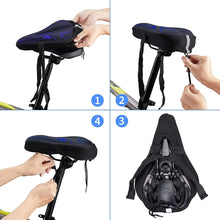 Load image into Gallery viewer, FabSports Gel Bike Red Seat Cover- Premium Bicycle Cushion Gel Saddle Pad, Fits Narrow / Slim Seats
