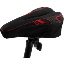 Load image into Gallery viewer, FabSports Gel Bike Red Seat Cover- Premium Bicycle Cushion Gel Saddle Pad, Fits Narrow / Slim Seats
