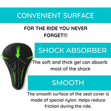 Load image into Gallery viewer, FabSports Gel Bike Seat Cover- Premium Bicycle Saddle Pad, Fits Narrow / Slim Seats
