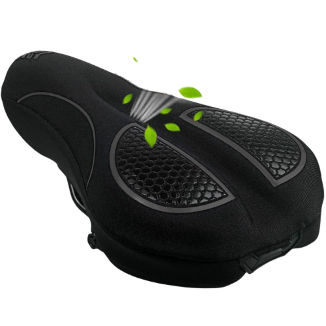FabSports Bike/Bicycle Seat Cover with Thick soft Padded Gel & Memory foam for extra Comfort for endurance and long rides for Cycling, Spinning Class, Exercise Bike etc