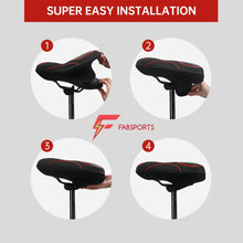 Load image into Gallery viewer, FabSports Bike/Bicycle Seat Cover with Thick soft Padded Gel &amp; Memory foam for extra Comfort for endurance and long rides for Cycling, Spinning Class, Exercise Bike etc
